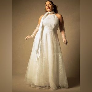 Halter Glitter Wedding Gown